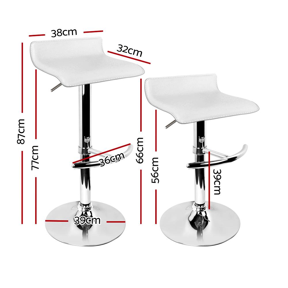 Artiss Set of 4 White PU Leather Wave Style Bar Stools with chrome base, showcasing modern design and comfort.